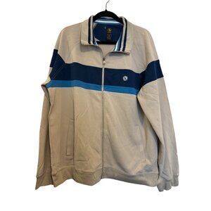 Aigle Beige & Blue Full-Zip Track Jacket XXL Mens